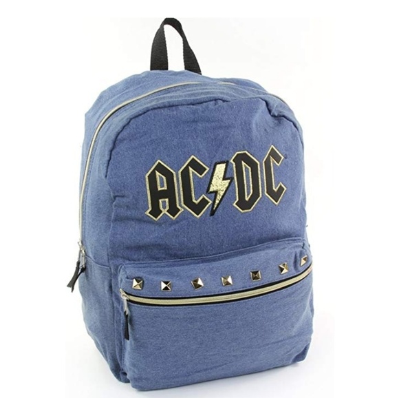 ACDC Handbags - NWT Super Cute ACDC Denim Gold Studded Backpack